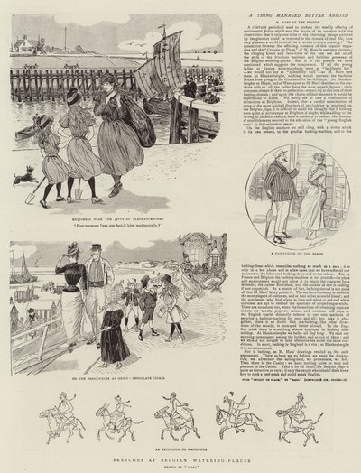 Luonnokset Belgian kastelupaikoissa (kaiverrus) tekijältä French School