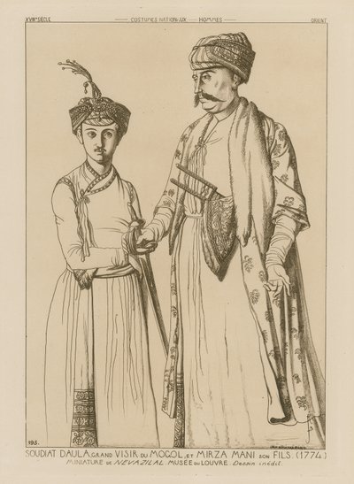 Soudiat Daula, mongolien suurvisiiri ja hänen poikansa Mirza Mani (1774) tekijältä French School