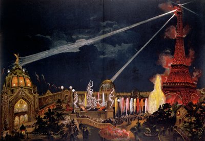 Valaisujen matkamuisto Pariisissa Ranskan vallankumouksen 1. satavuotisjuhlan muistoksi vuoden 1889 Exposition Universelle -näyttelyssä tekijältä French School