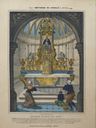 Matkamuisto Neitsyt Marian Puyn juhlavuodesta 1842 tekijältä French School