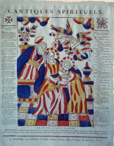 Hengellinen laulu: rukous Pyhälle Annalle. Kaiverrus 1800-luvulta. Pariisi, kansantaiteen ja perinteiden museo tekijältä French School