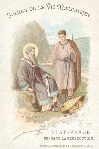 Pyhä Athanasius kristittyjen vainon aikana (chromolitho) tekijältä French School