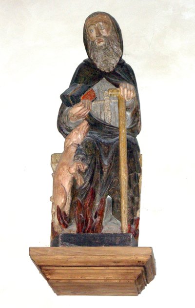 St. Anthony Abbot (maalattu puu) tekijältä French School