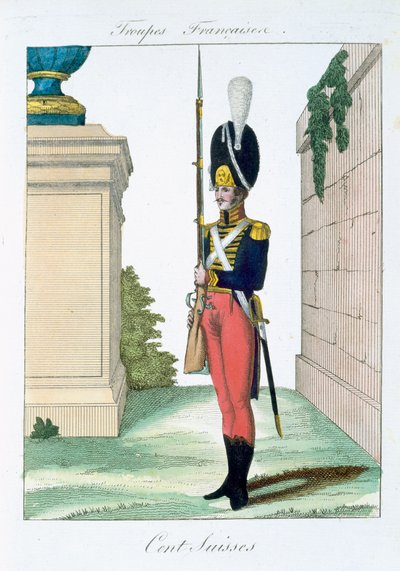 Swiss Centurian, Troupes Francaises, pubi. Bassetissa, Pariisissa, noin 1790 tekijältä French School