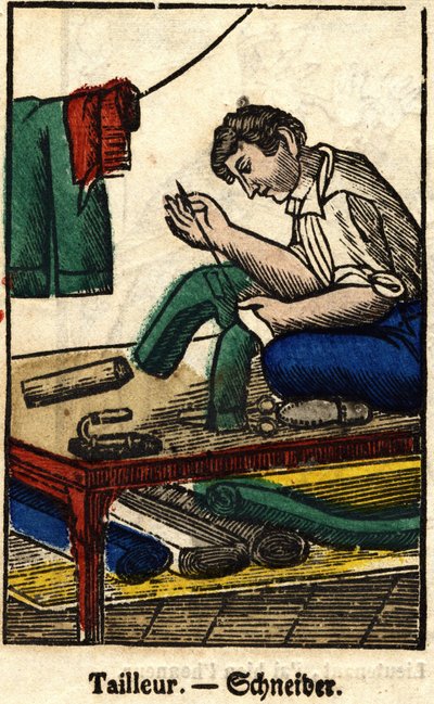 Räätälöidä; Kauppasarja, kuva 1800-luvun Epinalista. tekijältä French School
