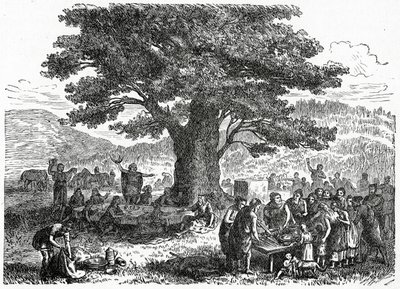 Teutonit lomalla, n.1882 (puukaiverrus) tekijältä French School