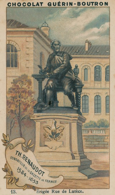 Th Renaudot, Gazette de Francen perustaja, 1584-1653, Erigee Rue de Lutece tekijältä French School