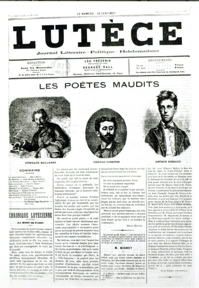 Kirottu runoilijat, Lutece-sanomalehden etukansi, 1884 tekijältä French School