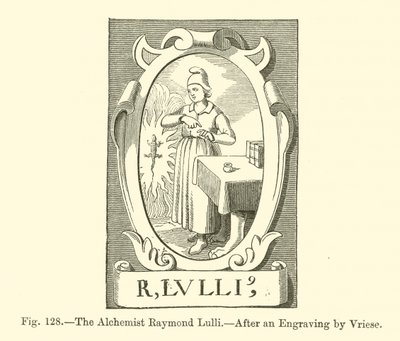 Alkemisti Raymond Lulli (kaiverrus) tekijältä French School