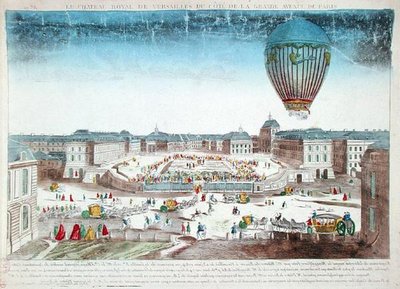 Francois Pilatre de Rozierin (1754-96) ilmapallomatka Chateau de Versailles