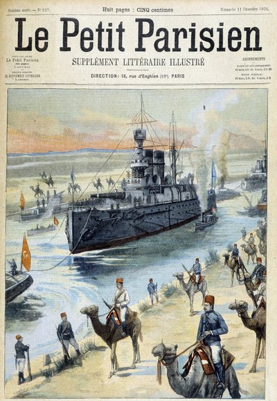 Baltian laivue ylittää Suezin kanavan - "" Pieni pariisilainen"" 11.12.1904 tekijältä French School