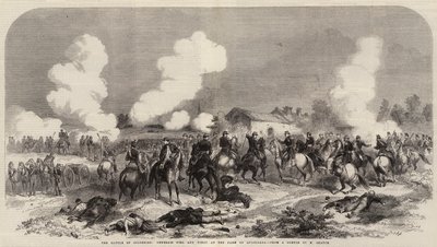Solferinon taistelu, kenraalit Niel ja Vinoy Quagliaran tilalla (kaiverrus) tekijältä French School