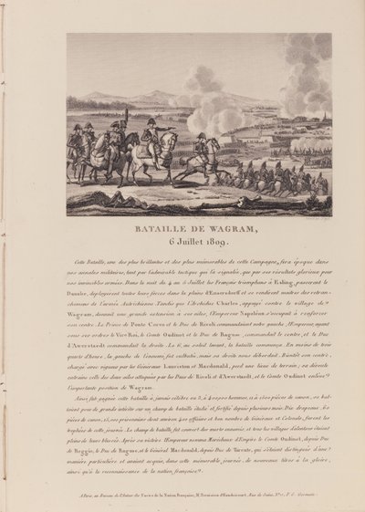 Wagramin taistelu 6. heinäkuuta 1809 (litho) tekijältä French School