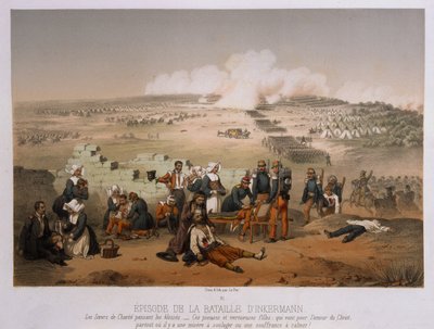Inkermanin taistelu 5. marraskuuta 1854 Krimin sodasta, julkaisija Lemercier et Cie, Pariisi, 1856 tekijältä French School