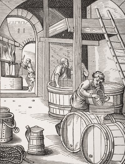 Panimo, Jost Ammanin (1539-91) piirtämän ja kaivertaman 1500-luvun kuvituksen jälkeen Paul Lacroixin (1806-84) teoksesta "Le Moyen Age et La Renaissance", julkaistu 1847. tekijältä French School