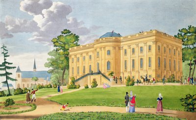 Chateau of Montmorency, lähellä Pariisia, n. 1815-20 (värikaiverrus) tekijältä French School