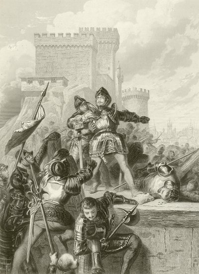 Chevalier Bayard haavoittui Brescian piirityksessä vuonna 1512 tekijältä French School