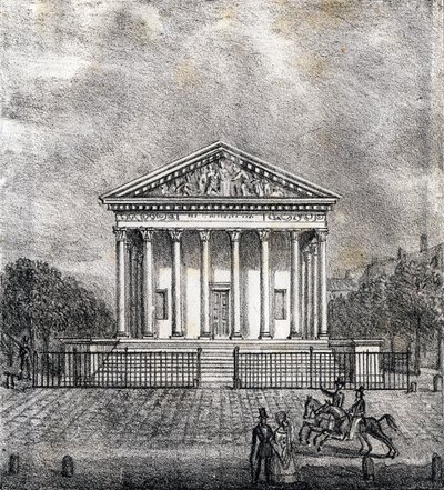Madeleinen kirkko - "Alphabet Picturesque des Monumens de Paris" noin 1840 (kaiverrus). tekijältä French School