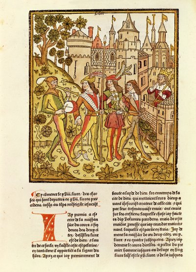 Jumalan kaupunki ja tämän vuosisadan kaupunki, La Cite de Dieu, 1486-87 (ksylografi) tekijältä French School