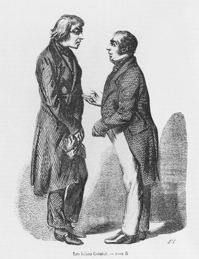 Cointetin veljekset, kuvitus Honore de Balzacin teoksesta "Les Illusions perdues" tekijältä French School