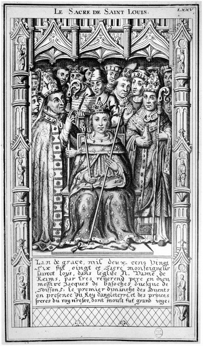 St. Louisin vihkiminen vuonna 1226, 1500-1600-luvulla tekijältä French School