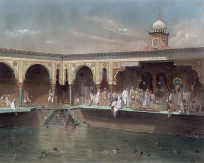 Deligny Baths, Pariisi, 1842 (wc paperilla) tekijältä French School