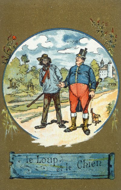 Koira ja susi, Jean de La Fontainen (1621-95) taruista tekijältä French School