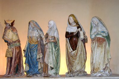 The Tombment, 1490 (maalattu kivi) (yksityiskohta) tekijältä French School