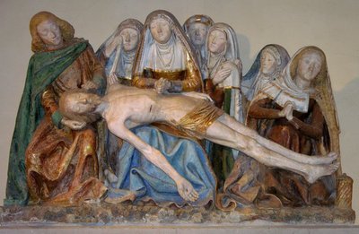 The Tombment, 1490 (maalattu kivi) (yksityiskohta) tekijältä French School