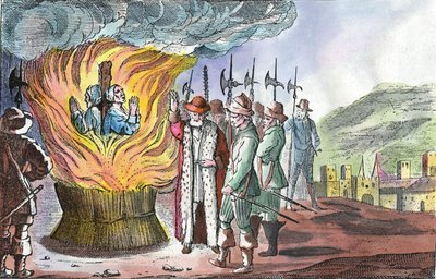 Valdensalaisten naisten teloitus Piemonten pääsiäisenä vuonna 1655 tekijältä French School