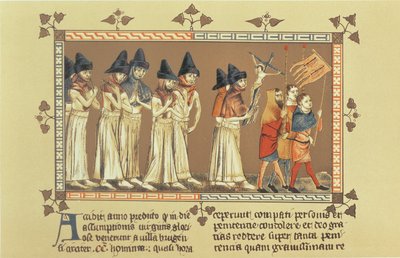 The Flagellantit Doornikissa vuonna 1349, kopio Aegidius Li Muisiksen kroniikasta. tekijältä French School
