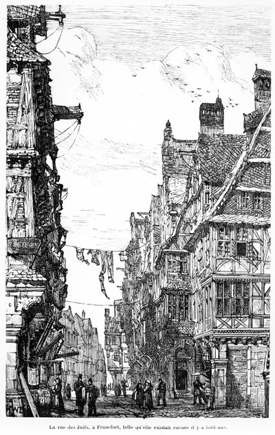 Frankfurt Judengasse, n. 1860-70 tekijältä French School