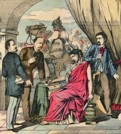 Frankfurtin sopimus, joka allekirjoitettiin 10. toukokuuta 1871, päätti Ranskan ja Saksan sodan Adolphe Thiersin ja Otto von Bismarckin neuvottelujen jälkeen: Ranska joutui luovuttamaan Elsassin ja osan Lothringenista sekä maksamaan 5 miljardia frangia. Ka tekijältä French School
