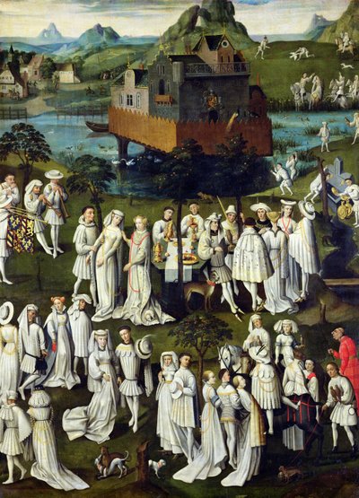 Rakkauden puutarha Philip Hyvän hovissa, Chateau de Hesdinin puutarhassa vuonna 1431 tekijältä French School