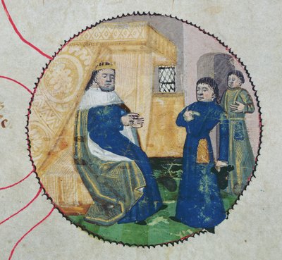 Kaarle V:n ja Kaarle VI:n sukututkimus, Kaarle VI:n (1368-1422) yksityiskohta (vellum) tekijältä French School