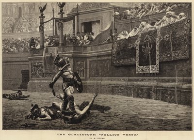 Gladiaattorit, "Pollice Verso" (kaiverrus) tekijältä French School