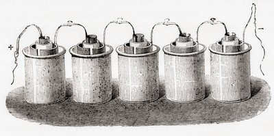 The Grove cell, Les Merveilles de la Science, pub.1870. tekijältä French School