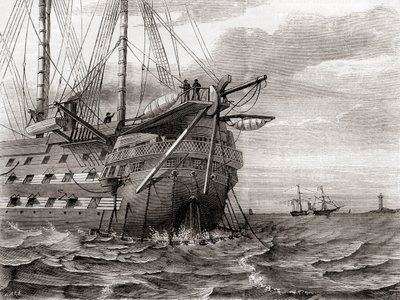 HMS Agamemnon laskemassa transatlanttista lennätinkaapelia 2. elokuuta tekijältä French School