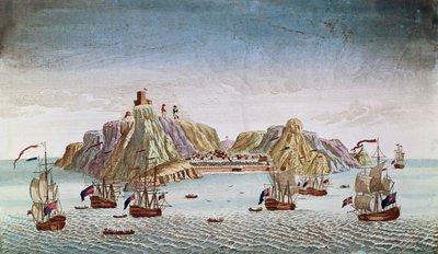 Pyhän Helenan saari, kenraali Napoleon Bonaparten (1769-1821) maanpakopaikka tekijältä French School