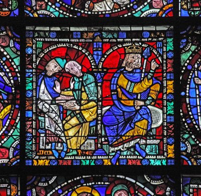Kristuksen elämä -ikkuna: Herodes neuvottelee ennustajiltaan (w50) tekijältä French School