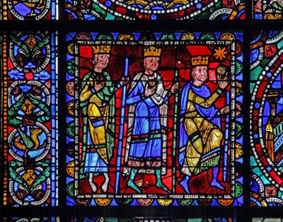 The Life of Christ -ikkuna: The Adoration of Magi - (seuraava paneeli) (w50) tekijältä French School