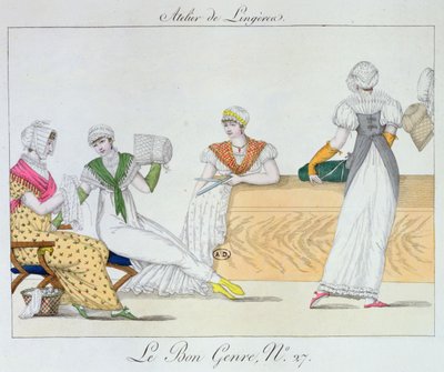 Alusvaatepaja, levy 27 Le Bon Genrestä, 1827 tekijältä French School