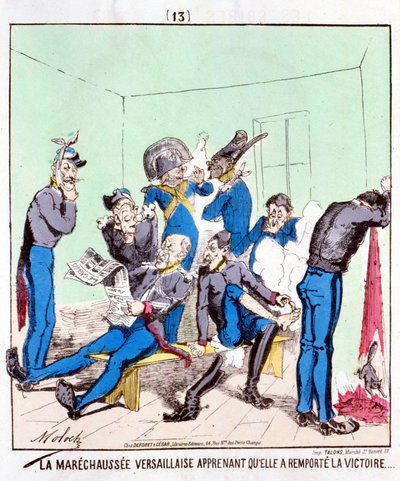Maréchaussée Versailles saa tietää voittaneensa... Sarjakuva Pariisin kommuunista, noin 1870. tekijältä French School
