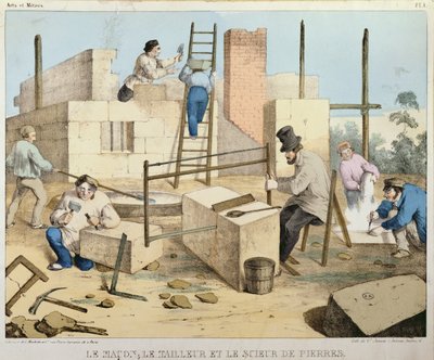 The Mason, The Stone Cutter ja Stone Sawyer, n. 1860 tekijältä French School