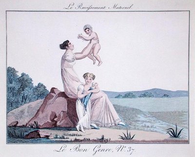 Äidin tempaus, Le Bon Genre, numero 37, n. 1810 (värikaiverrus) tekijältä French School