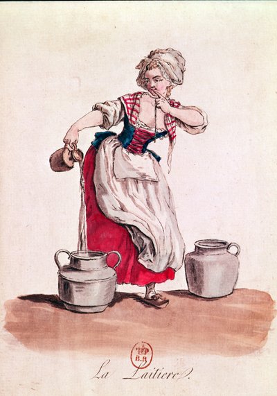 Maitoneito, 1785 (värikaiverrus) tekijältä French School