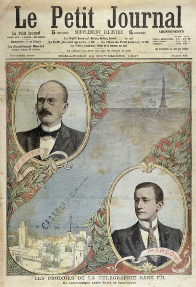 The Miracles of the Telegraphic System, kuva Le Petit Journalista, 24. marraskuuta 1907 tekijältä French School