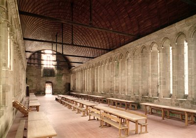 The Monks Refectory, sisäkuva Abbeysta, 1217 tekijältä French School