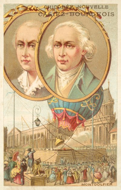 Montgolfier Brothers (chromolitho) tekijältä French School