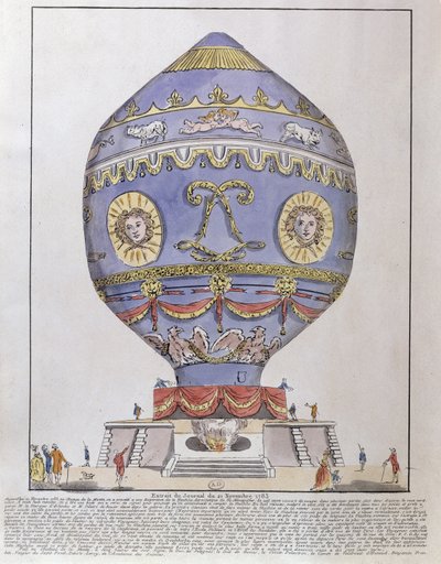 Montgolfier Brothers -ilmapallokoe Chateau de la Muettessa, 21. marraskuuta 1783 tekijältä French School